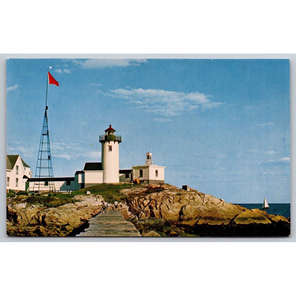 Vintage Postcard Massachusetts Gloucester Cape Ann eastern Point Lighthouse 1960